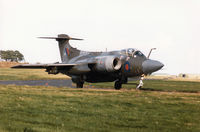 XV359 @ EGQS - Buccaneer S.2B of 12 Squadron taxying to Runway 05 at RAF Lossiemouth in the Summer of 1993. - by Peter Nicholson