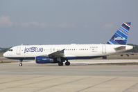 N583JB @ KSRQ - JetBlue Flight 346 Bluesville (N583JB) prepares for flight at Sarasota-Bradenton International Airport - by Jim Donten