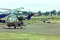 XT131 @ EGUD - Agusta-Bell 47 AH.1 Sioux [1540] RAF Abingdon~G 15/09/1979. Image taken from a slide. - by Ray Barber