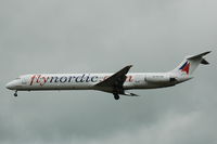 SE-RDT @ ESSA - Flynordic MD-82 on approach to Stockholm Arlanda airport, Sweden. - by Henk van Capelle