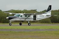 G-SYLV @ EGFH - Skydive Swansea's Grand Caravan landing on Runway 22 after droping a stick of skydivers. - by Roger Winser