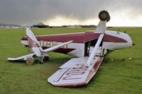 G-BRDJ @ EGTC - Luscombe 8F Silvaire. Severely damaged, together with Luscombe 8A G-BPZC, in the severe storm which swept across southern England in January, 1990. She was rebuilt to fly again another day. - by Malcolm Clarke