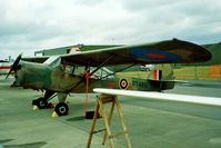 G-AJGJ @ EGDY - AJGJ   Auster AOP.5 [1147] RNAS Yeovilton~G 15/07/1995. Wears military serial.