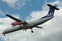 LN-RDC @ ESSA - SAS Dash-8-400 approaching Stockholm Arlanda airport, Sweden. - by Henk van Capelle