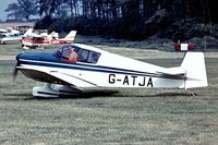 G-ATJA @ EGTH - SAN Jodel DR.1050 Ambassadeur [378] Old Warden 1974. Year approximate former scheme taken from a slide.