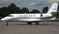 G-SVSB @ EGLK - Cessna 680 Sovereign G-SVSB dominates the main ramp of Blackbushe Airport on 3rd July 2008 - by Michael J Duffield
