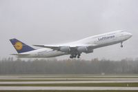 D-ABYA @ EDDM - Lufthansa 'Brandenberg' Boeing 747-8i on her way to Dusseldorf on press tour. - by speedbrds