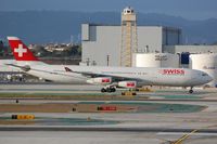 HB-JMG @ KLAX - Swiss A340 taxying for departure - by FerryPNL