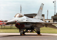 FA-81 @ MHZ - F-16A Falcon, callsign Bull 11, of the Belgian Air Force's 2 Wing on the flight-line at the 1997 RAF Mildenhall Air Fete. - by Peter Nicholson
