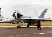 C15-38 @ MHZ - EF-18A Hornet of Ala 15 Spanish Air Force on the flight-line at the 1997 RAF Mildenhall Air Fete. - by Peter Nicholson
