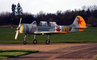 G-YKSZ @ EGLM - Originally owned and trading as, Yak UK in December 1993 and currently with and a trustee of, Tzarina Group since October 2002. In the colours of the, Soviet Air Force as 01 and showing the,Hammer and sickle. - by Clive Glaister