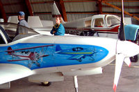 OH-XJP @ EFPI - Lancair 320 [169] Piikajarvi~OH 15/05/2003. Showing the art work on this side of the aircraft. - by Ray Barber