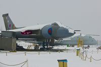 XM575 @ EGNX - Winter scene for the Vulcan and Nimrod at EMA Aeropark