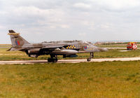 XX748 @ EGQS - Jaguar GR.1 of RAF Coltishall's 54 Squadron taxying to Runway 05 at RAF Lossiemouth in the Summer of 1997. - by Peter Nicholson