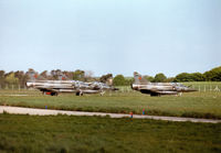 643 @ EGQS - Mirage 2000D of EC 02.003 leading companions 362 coded 3-JK and 364 coded 3-JM for take-off from Runway 05 at RAF Lossiemouth in the Summer of 1997. - by Peter Nicholson