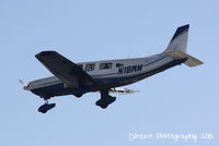 N18WM @ KVNC - Piper Saratoga (N18WM) flies over Brohard Beach on approach to Runway 5 at Venice Municipal Airport - by Donten Photography