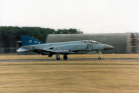 XV425 @ EGQL - Phantom FGR.2 of 64 Squadron/228 Operational Conversion Unit landing at the 1990 RAF Leuchars Airshow. - by Peter Nicholson