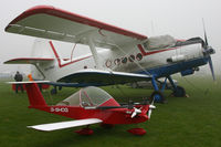 G-SHOG @ EGHP - A little bit of a contrast! The World's smallest twin next to the World's biggest single! - by Howard J Curtis