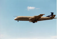 XV241 @ EGQS - Nimrod MR.2 of the Kinloss Maritime Wing on approach to Runway 23 at RAF Lossiemouth in May 1997. - by Peter Nicholson