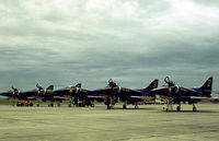 154176 @ HRL - Blue Angel number 3 with companions on the flight-line at the 1978 Confederate Air Show at Harlingen. - by Peter Nicholson