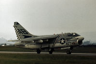154375 - A-7B Corsair II of Attack Squadron VA-72 on display at the 1977 Intnl Air Tattoo at RAF Greenham Common. - by Peter Nicholson