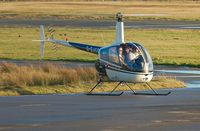 G-GJCD @ EGFH - R22 Beta operating from Swansea Airport. On loan to Heli-air Wales whilst G-LINS is away from base. - by Roger Winser