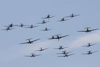 G-FGID @ EGSU - At Flying Legends 2012. 20 warbirds in one formation to finish off another superb show! (P-38 N25Y had broken off from this group already.) - by Howard J Curtis