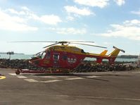 ZK-HKZ @ NZBC - KBB117 rescue chopper - c/n 1089. At main Auckland docks heliport. - by magnaman