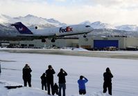 N492FE @ MRI - N492FE's final landing at Merrill Field, Alaska Feb 26, 2013 - by John Seibert