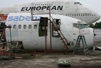 OO-SDK @ EGHH - Nose of former SABENA 737 after scrapping. - by Howard J Curtis