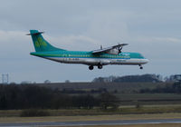 EI-REO @ EGPH - arann 3802 landing on runway 06 - by Mike stanners