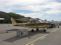 N5565T @ SZP - 1964 Cessna 172E SKYHAWK, my friend's totaled aircraft from errant N17445 1931 Waco QCF biplane taildragger landing Rwy 22 departure/collision. Note toolbox damage also. See my photos of N17445 pre-accident. - by Doug Robertson