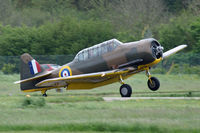 G-AZBN @ EGBP - At the Great Vintage Flying Weekend. Privately owned, painted as FT391. Caught by a gust of wind as it landed, the starboard wing grounded on the runway; no lasting damage was done. - by Howard J Curtis