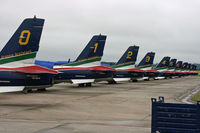 MM54482 @ EGDY - At the Air Day. Lovely tidy Frecce Tricolori line-up. - by Howard J Curtis