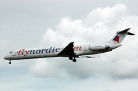 SE-RDU @ ESSA - Flynordic MD-82 approaching Stockholm Arlanda airport. - by Henk van Capelle