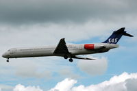 LN-RON @ ESSA - Scandinavian Airlines MD-81 approaching Stockholm Arlanda airport. - by Henk van Capelle