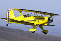 G-DUST @ EGHA - At the New Year's Day Fly-In. Privately owned. A resident here, caught on departure. - by Howard J Curtis