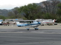 N7133G @ SZP - 1969 Cessna 172K SKYHAWK, Lycoming O-320-E2D 150 Hp, landing roll Rwy 22 - by Doug Robertson