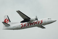 SE-LIN @ ESSA - Skyways Fokker 50 taking off from Stockholm Arlanda airport, Sweden - by Henk van Capelle