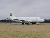 D-ASTY @ EGPH - Germania 2828 on taxiway bravo 1 - by Mike stanners