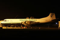 G-FIZU @ EGHH - Atlantic Airways, on the apron at night. - by Howard J Curtis