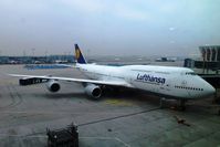 D-ABYA @ FRA - Lufthansa first airline to use the B-747-800 as a passenger plane -- Luxembourg's carrier Cargolux first to put B-747-800 in service as a freight carrier.