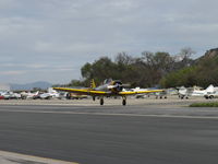 N4995C @ SZP - 1949 North American T-6G TEXAN 'Thirsty Girl', P&W R-1340 Wasp 600 Hp, 1949 Factory remanufacture, takeoff Rwy 22 - by Doug Robertson