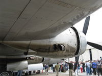 N529B @ CMA - 1944 Boeing B-29 SUPERFORTRESS 'FIFI', four Wright R3350-42 Cyclone 18 cylinder turbocharged engines 2,200 Hp each, #4 engine cowl, exhaust and huge four-blade CS prop - by Doug Robertson