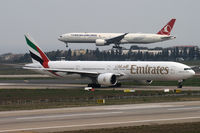 A6-ECB @ LTBA - Line-up rwy 35L; TC-JJO is approaching rwy 05 after flight from JFK