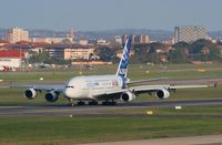 F-WWDD @ LFBO - Airbus A380-861, Landing rwy 32L, Toulouse Blagnac Airport (LFBO-TLS) - by Yves-Q