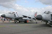 ZH801 @ EGDY - Confuse a spotter! To the left is Sea Harrier ZH801 painted as ZH800/123 while to the right is Sea Harrier ZH800, painted as ZH801/001! At Air Day 2011. - by Howard J Curtis