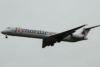 SE-RFA @ ESSA - Flynordic MD-83 approaching Stockholm Arlanda airport, Sweden. - by Henk van Capelle