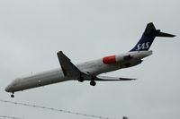 OY-KGZ @ ESSA - Scandinavian Airlines MD-81 about to land at Stockholm Arlanda airport, Sweden. - by Henk van Capelle