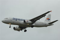 EC-IZK @ ESSA - Airbus A320 of Spanair approaching Stockholm Arlanda airport, Sweden. - by Henk van Capelle